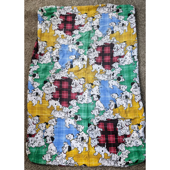 Vintage Disney 101 Dalmatians Twin Fitted Cotton Flannel Sheet Fabric Cutter - Picture 2 of 6